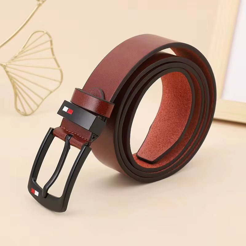 HEERAK Fashion Belt Mens Straps PU Alloy Square Buckle Business Leisure Casual Luxury Belts Black for Men Jeans Pants Waistband