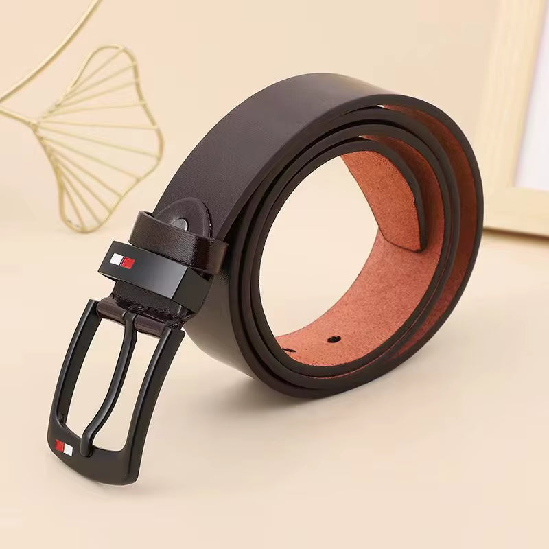 HEERAK Fashion Belt Mens Straps PU Alloy Square Buckle Business Leisure Casual Luxury Belts Black for Men Jeans Pants Waistband