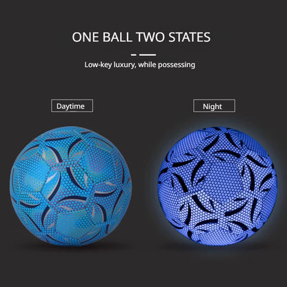 Luminous Football Size5 Machine-Stitched Reflective Football Pu Training Game Adult Luminous Football Soccer Training Equipment