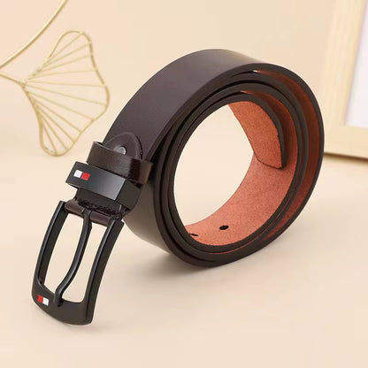 HEERAK Fashion Belt Mens Straps PU Alloy Square Buckle Business Leisure Casual Luxury Belts Black for Men Jeans Pants Waistband